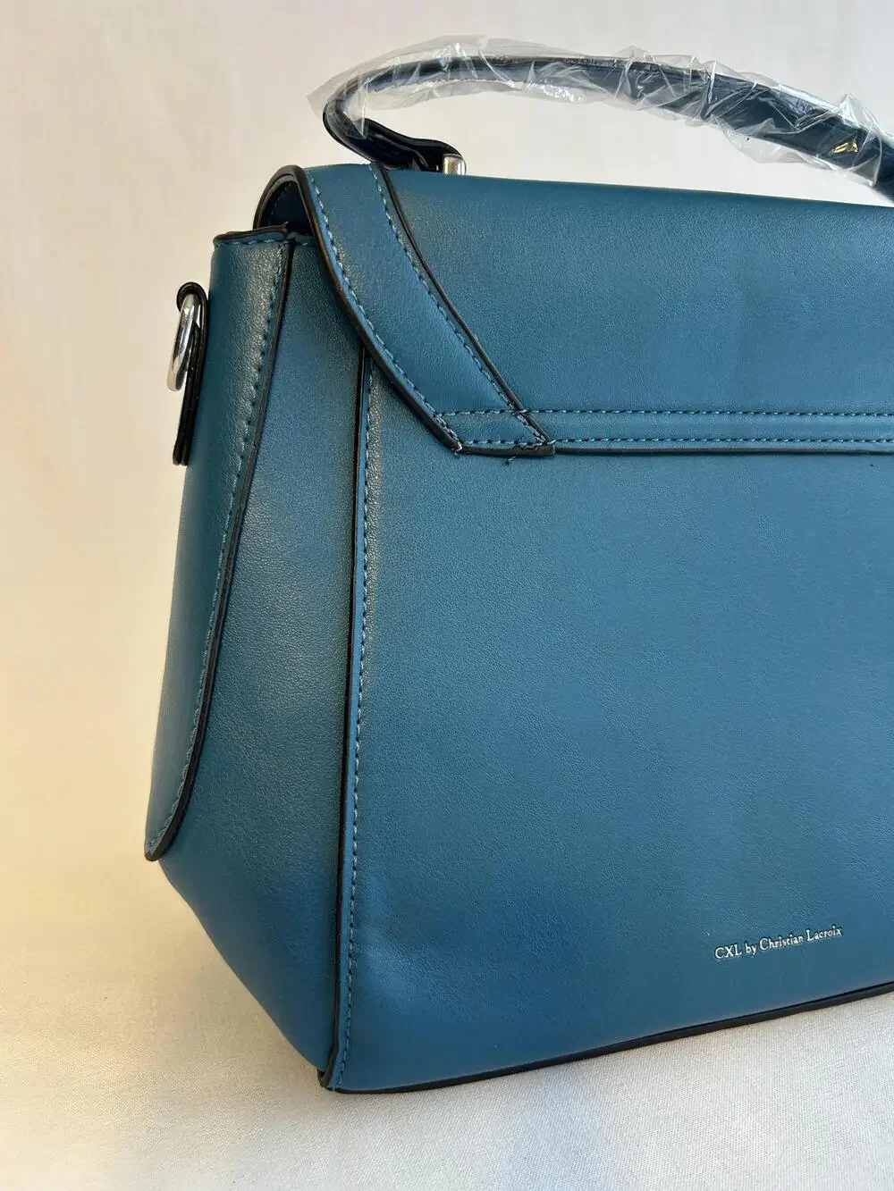 CXL By Christian Lacroix Art Deco Envelope Bag Womens Blue Faux Leather New